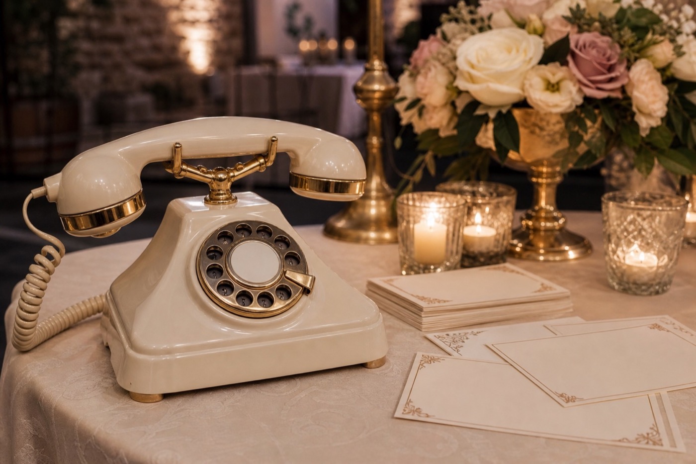 Teléfono de mensajes audio guestbook en boda